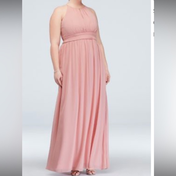 Gorgeous David's Bridal Maxi Bridesmaid Dress In "Ballet," Sz 14 - Picture 7 of 10